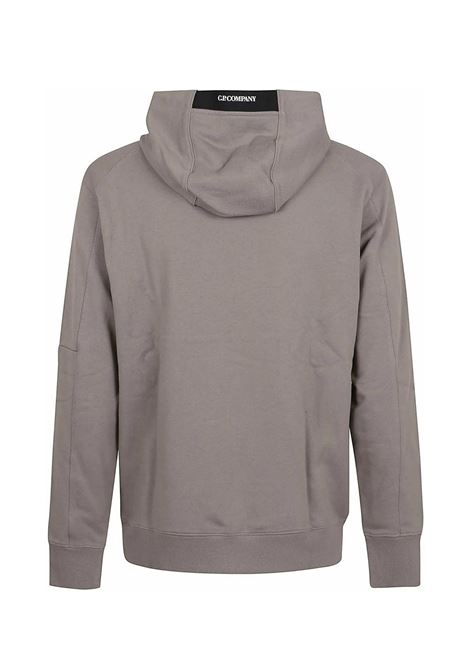 felpa diagonal raised fleece hood lens uomo grigia C.P. COMPANY | 19CMSS714A-005086W356